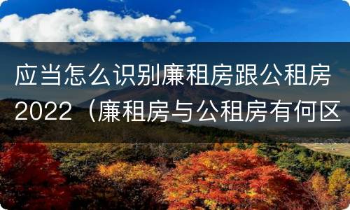 应当怎么识别廉租房跟公租房2022（廉租房与公租房有何区别）