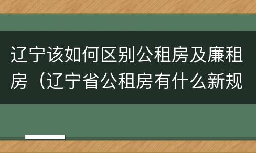 辽宁该如何区别公租房及廉租房（辽宁省公租房有什么新规定）