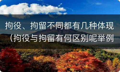 拘役、拘留不同都有几种体现（拘役与拘留有何区别呢举例说明）