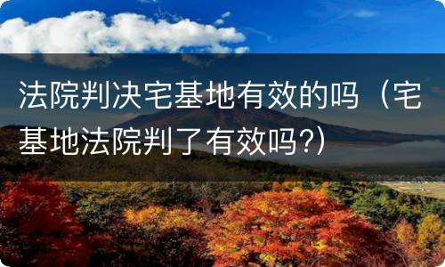法院判决宅基地有效的吗（宅基地法院判了有效吗?）