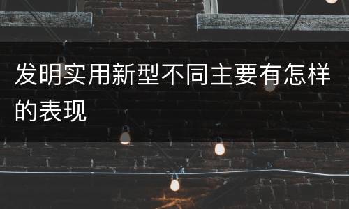 发明实用新型不同主要有怎样的表现