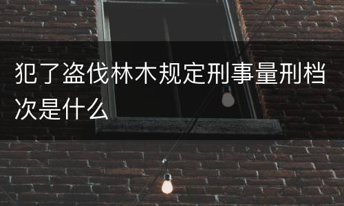 犯了盗伐林木规定刑事量刑档次是什么