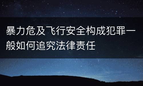 暴力危及飞行安全构成犯罪一般如何追究法律责任