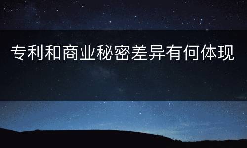专利和商业秘密差异有何体现