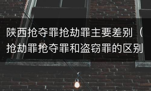 陕西抢夺罪抢劫罪主要差别（抢劫罪抢夺罪和盗窃罪的区别）