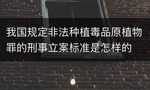 我国规定非法种植毒品原植物罪的刑事立案标准是怎样的