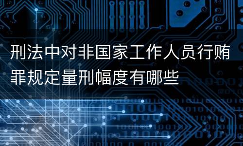 刑法中对非国家工作人员行贿罪规定量刑幅度有哪些