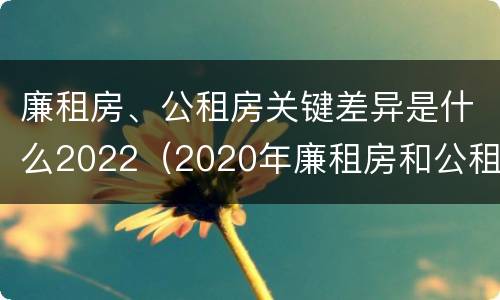 廉租房、公租房关键差异是什么2022（2020年廉租房和公租房的区别）