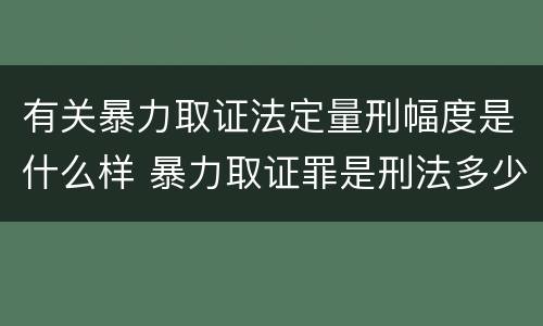 有关暴力取证法定量刑幅度是什么样 暴力取证罪是刑法多少条