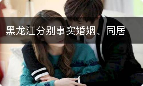 黑龙江分别事实婚姻、同居