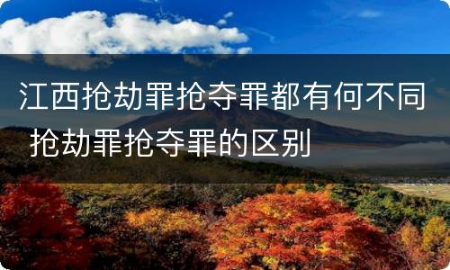 江西抢劫罪抢夺罪都有何不同 抢劫罪抢夺罪的区别