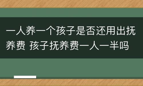 一人养一个孩子是否还用出抚养费 孩子抚养费一人一半吗