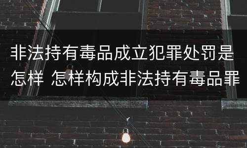 非法持有毒品成立犯罪处罚是怎样 怎样构成非法持有毒品罪