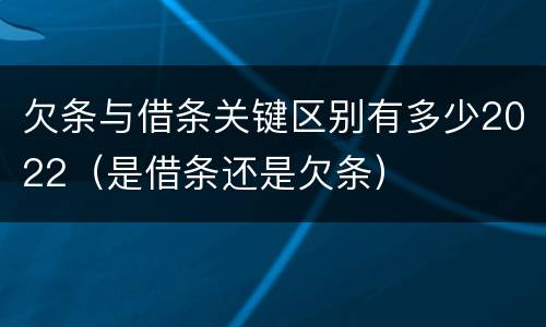 欠条与借条关键区别有多少2022（是借条还是欠条）