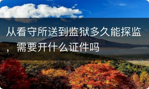 从看守所送到监狱多久能探监，需要开什么证件吗