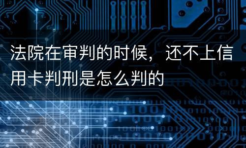 法院在审判的时候，还不上信用卡判刑是怎么判的