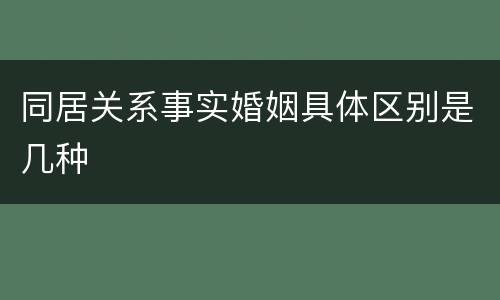 同居关系事实婚姻具体区别是几种