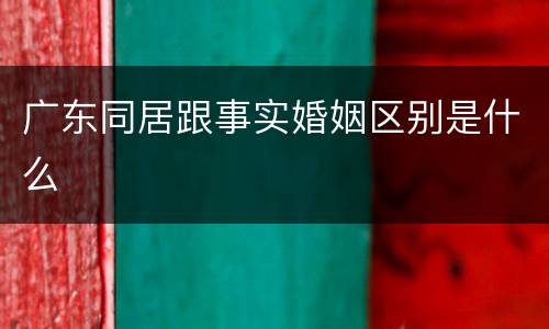 广东同居跟事实婚姻区别是什么
