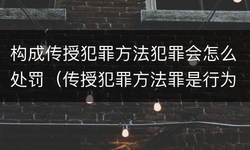 构成传授犯罪方法犯罪会怎么处罚（传授犯罪方法罪是行为犯吗）