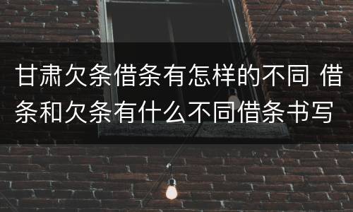 甘肃欠条借条有怎样的不同 借条和欠条有什么不同借条书写