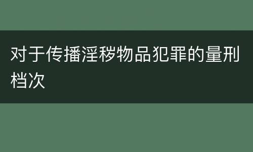 对于传播淫秽物品犯罪的量刑档次
