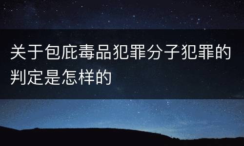 关于包庇毒品犯罪分子犯罪的判定是怎样的