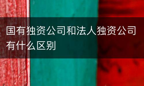 国有独资公司和法人独资公司有什么区别
