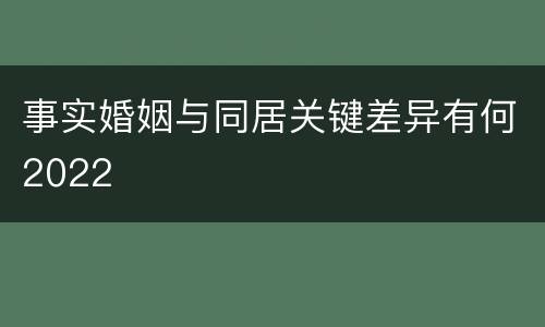 事实婚姻与同居关键差异有何2022