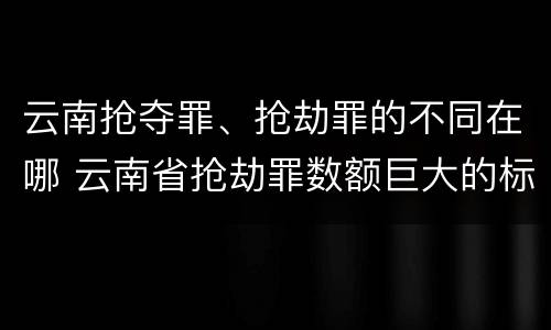 云南抢夺罪、抢劫罪的不同在哪 云南省抢劫罪数额巨大的标准