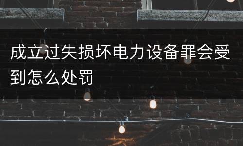 成立过失损坏电力设备罪会受到怎么处罚