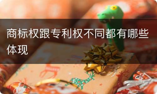商标权跟专利权不同都有哪些体现