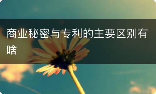 商业秘密与专利的主要区别有啥