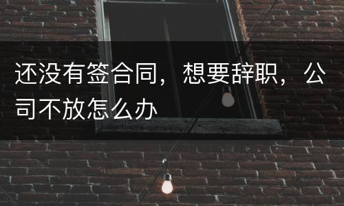 还没有签合同，想要辞职，公司不放怎么办