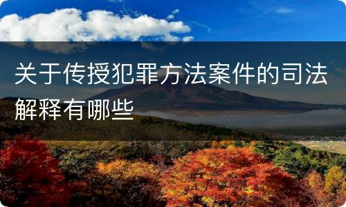 关于传授犯罪方法案件的司法解释有哪些