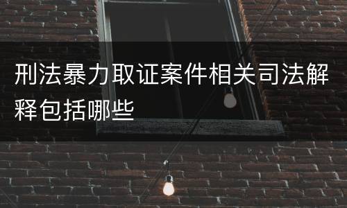 刑法暴力取证案件相关司法解释包括哪些