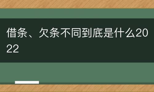 借条、欠条不同到底是什么2022