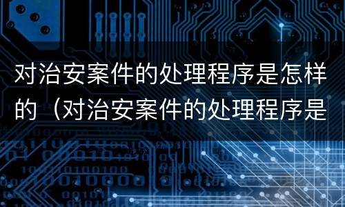 对治安案件的处理程序是怎样的（对治安案件的处理程序是怎样的规定）