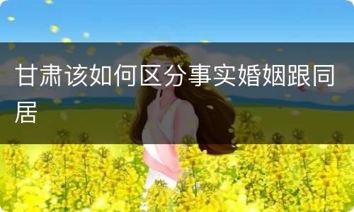 甘肃该如何区分事实婚姻跟同居
