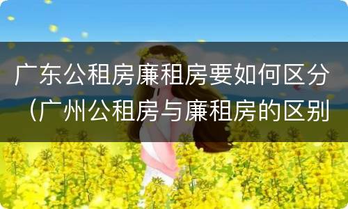 广东公租房廉租房要如何区分（广州公租房与廉租房的区别）