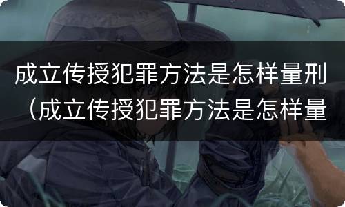 成立传授犯罪方法是怎样量刑（成立传授犯罪方法是怎样量刑的）