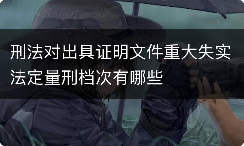 刑法对出具证明文件重大失实法定量刑档次有哪些