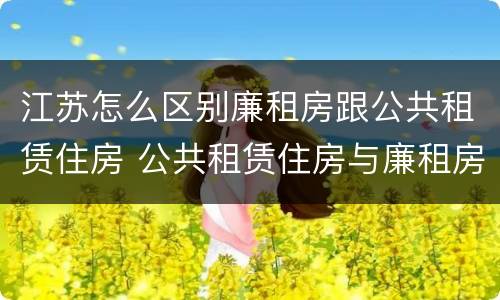 江苏怎么区别廉租房跟公共租赁住房 公共租赁住房与廉租房的区别