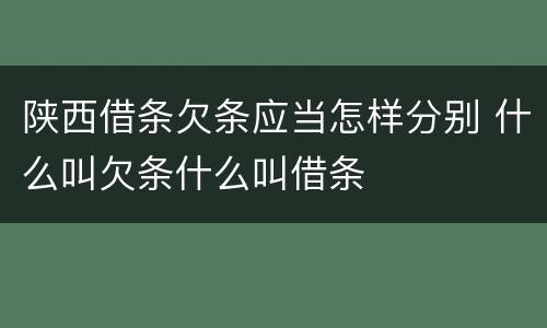 陕西借条欠条应当怎样分别 什么叫欠条什么叫借条