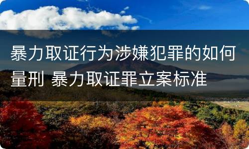 暴力取证行为涉嫌犯罪的如何量刑 暴力取证罪立案标准