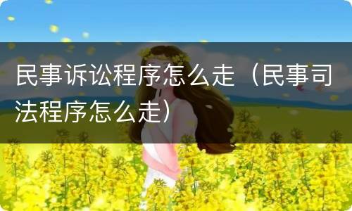 民事诉讼程序怎么走（民事司法程序怎么走）