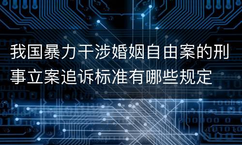 我国暴力干涉婚姻自由案的刑事立案追诉标准有哪些规定