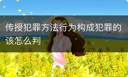 传授犯罪方法行为构成犯罪的该怎么判