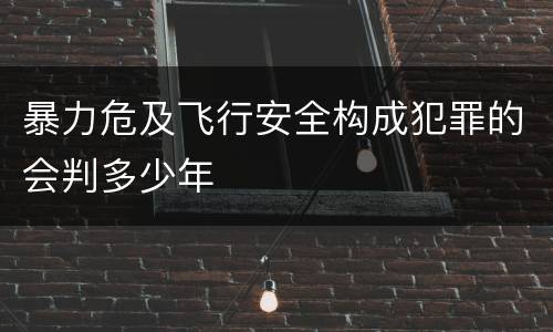 暴力危及飞行安全构成犯罪的会判多少年