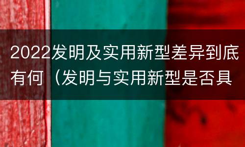 2022发明及实用新型差异到底有何（发明与实用新型是否具有实用性）