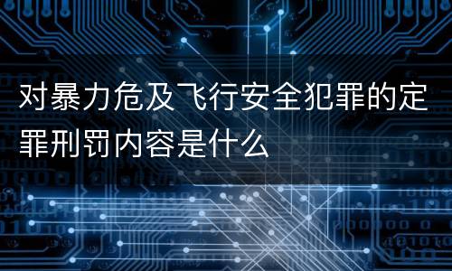 对暴力危及飞行安全犯罪的定罪刑罚内容是什么